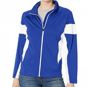Aquaguard Women's Full Zip Track Jacket Blue White Athletic Teen Athleisure Gym